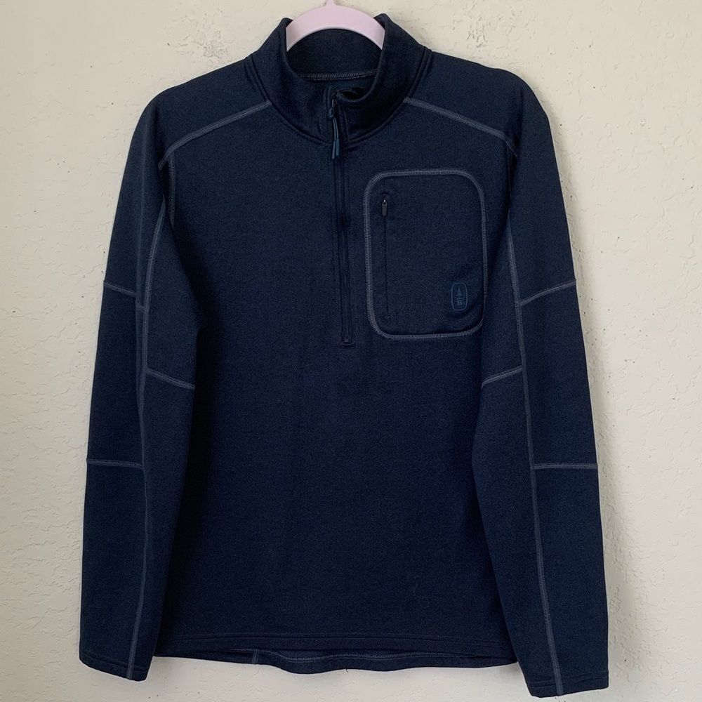 Bass Men's Dark Blue Zip-Up Sweater Pullover Size S